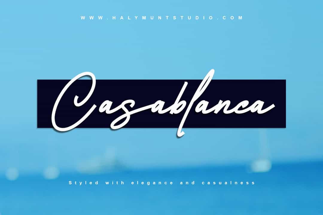 Casablanca Monoline Signature Script Font Image 1