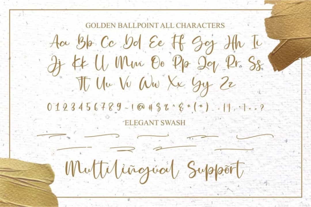 Golden Ballpoint Handwritten Script Font Image 4