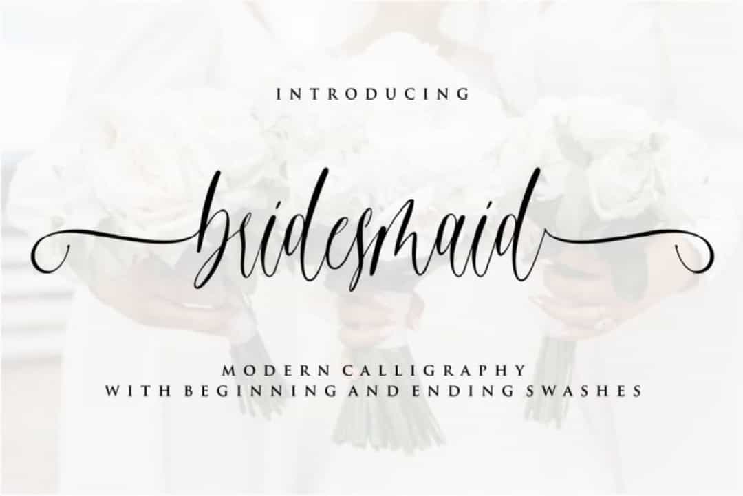 Bridesmaid Calligraphy Script Font Image 1