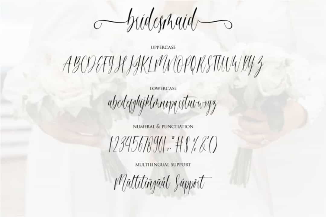 Bridesmaid Calligraphy Script Font Image 4