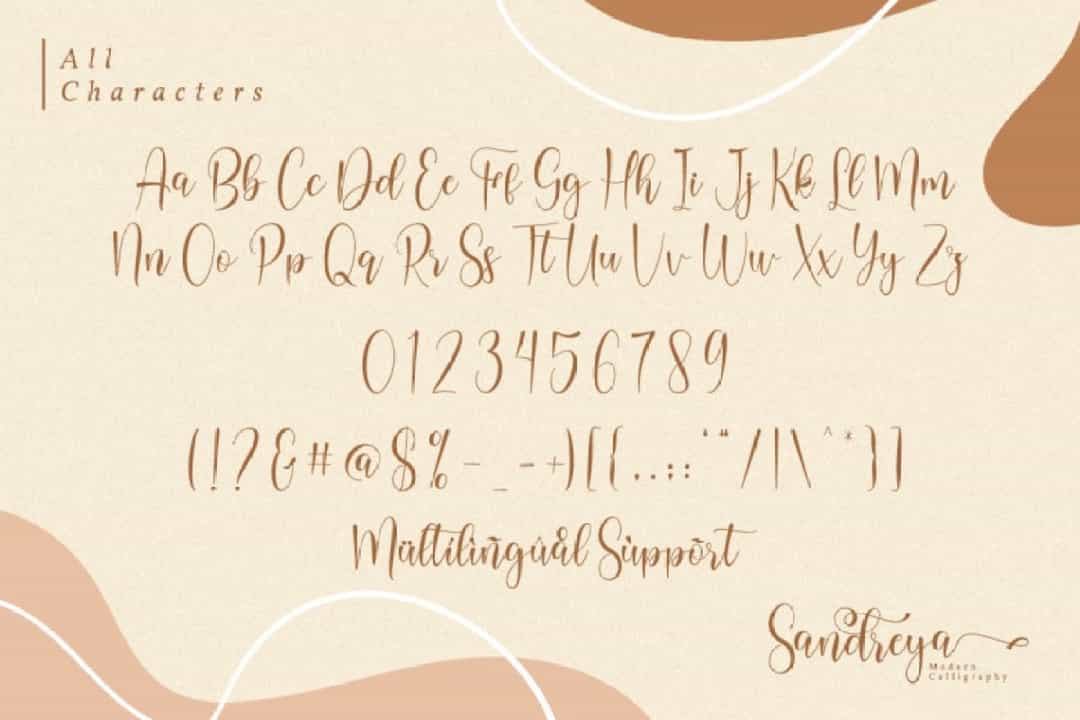 Sandreya Modern Calligraphy Font Image 3