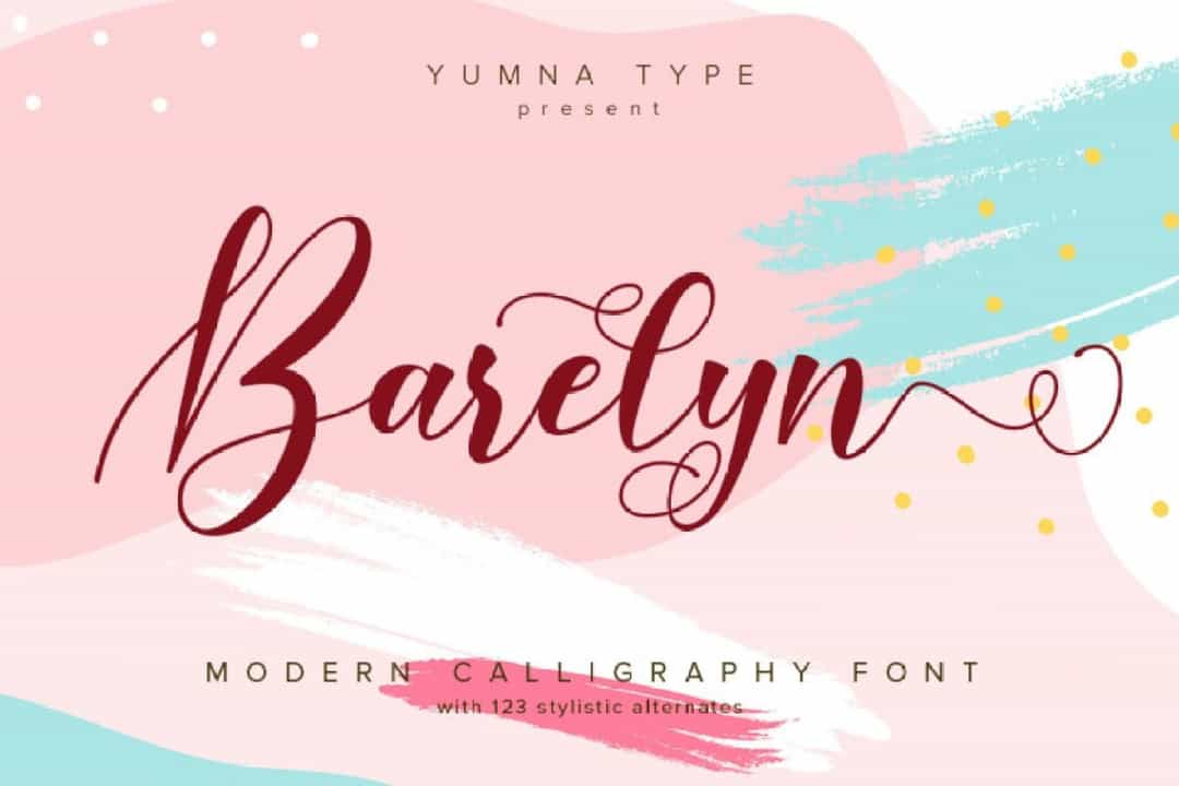 Barelyn Calligraphy Script Font Image 1