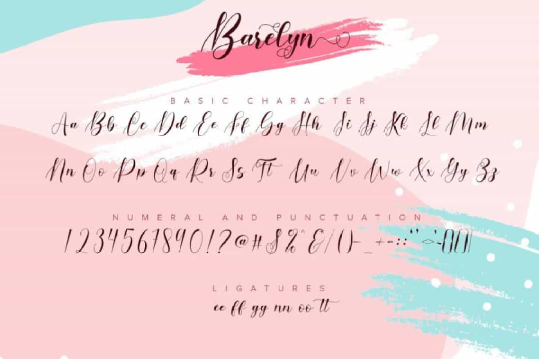 Barelyn Calligraphy Script Font Image 4