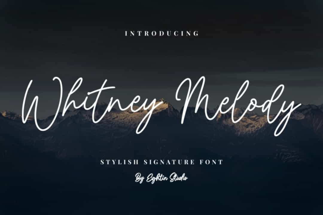 Whitney Melody Stylish Signature Font Image 4