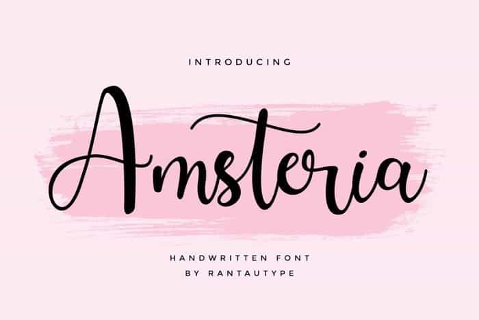 Amsteria Handwritten Script Font Image 1