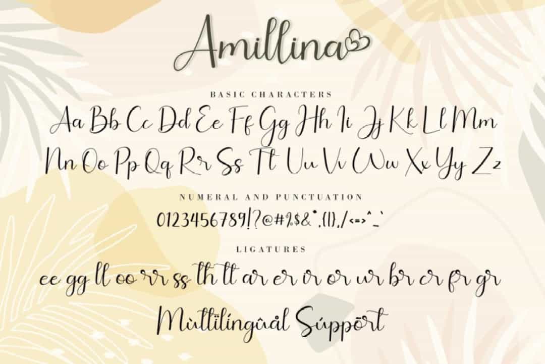 Amillina Calligraphy Script Font Image 3