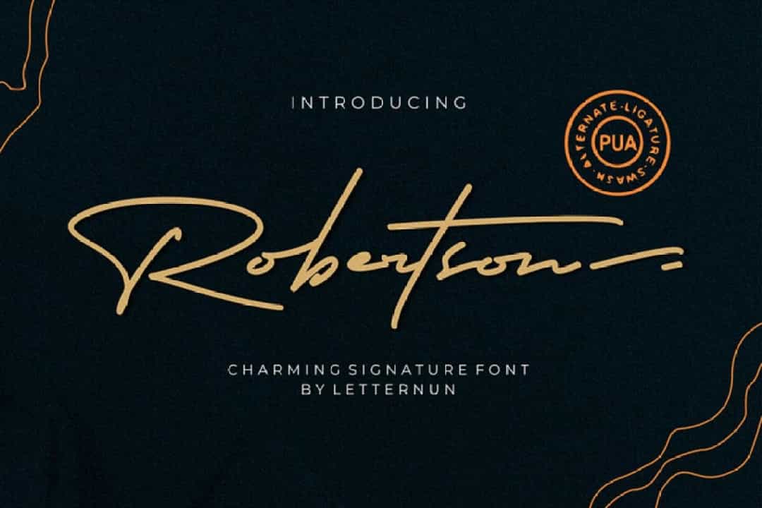 Robertson Signature Script Font Image 1