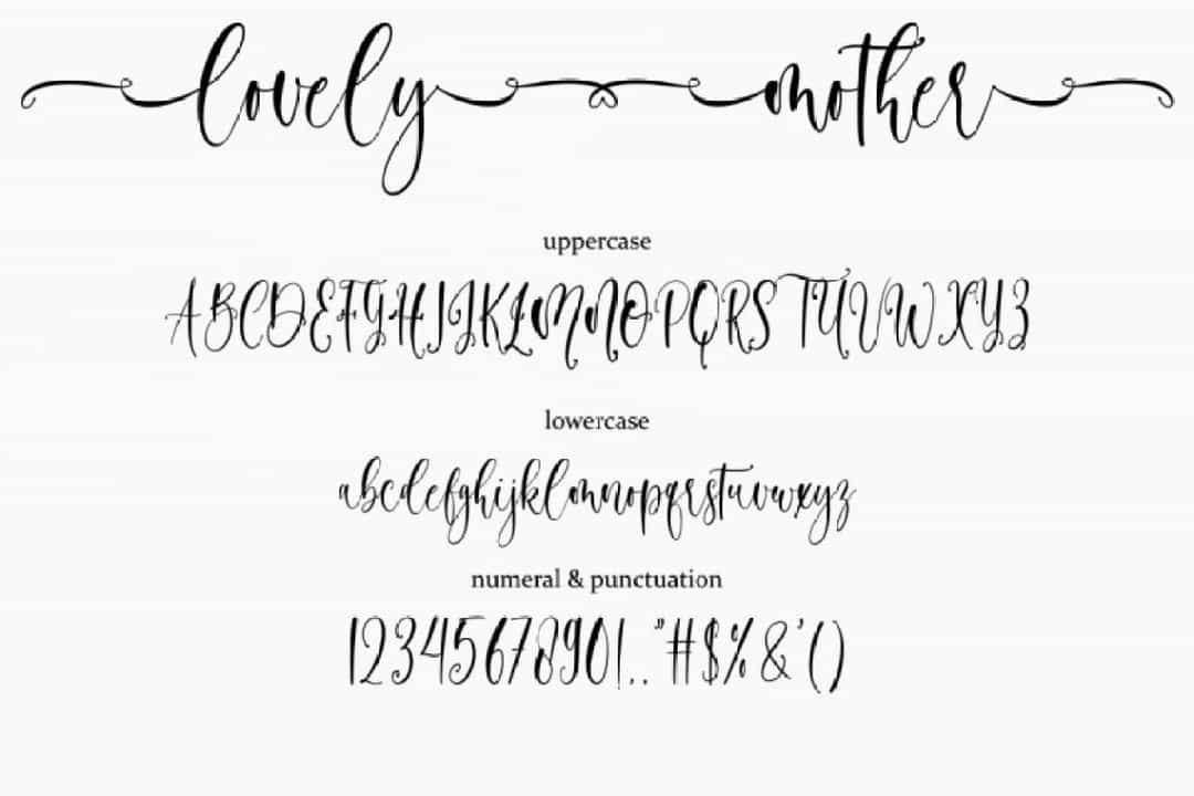 Lovely Mother Calligraphy Script Font Image 3