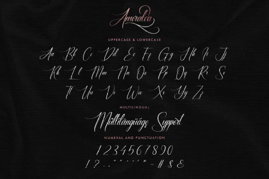 Ameralda Luxurious Calligraphy Font Image 3