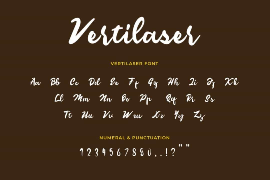 Vertilaser Hand Drawn Script Font Image 3