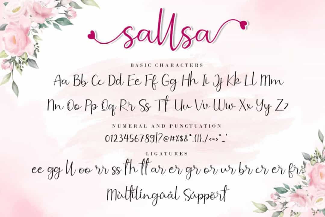 Sallsa Modern Calligraphy Script Font Image 6