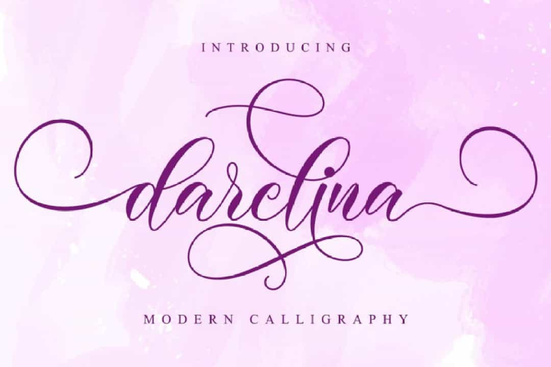 Darelina Calligraphy Script Font Image 1