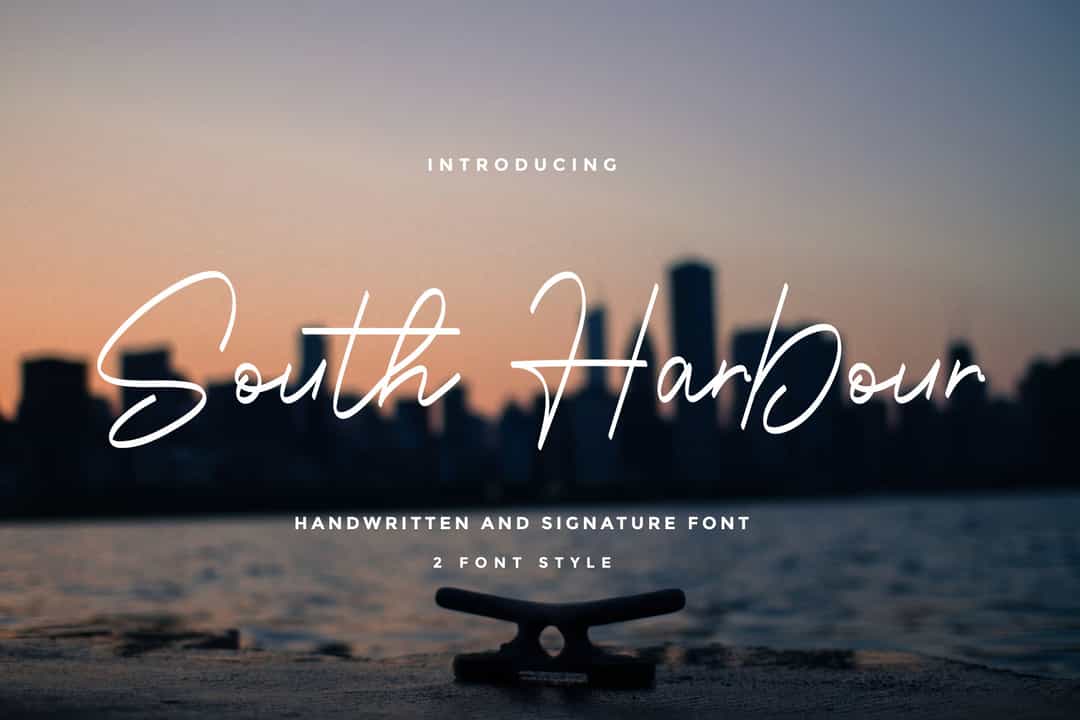 South Harbour Monoline Handwritten Font Image 1