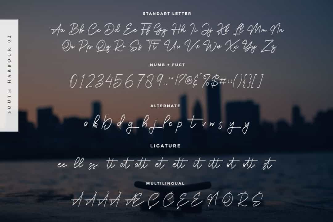 South Harbour Monoline Handwritten Font Image 3