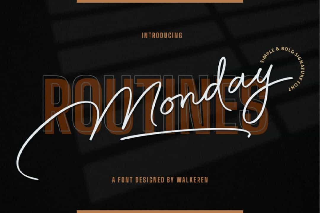 Monday Routines Signature Script Font Image 1