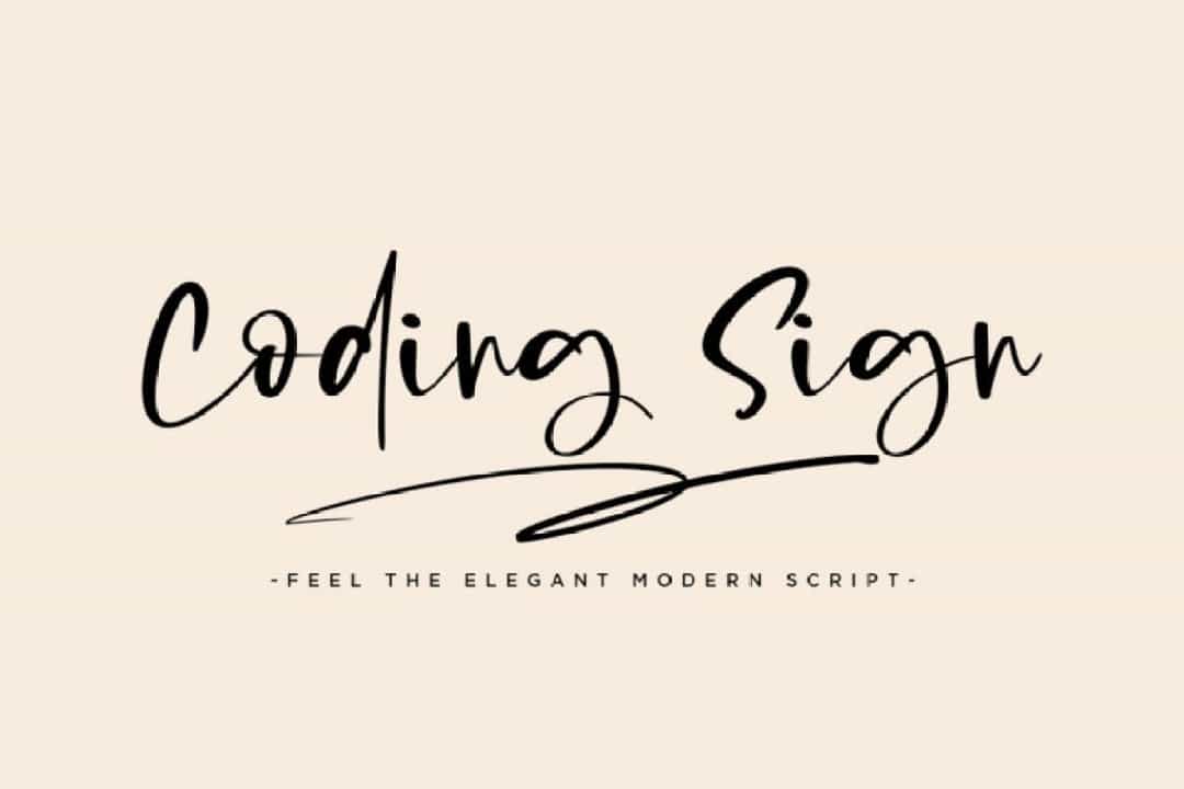 Coding Sign Handwritten Bounce Script Font Image 1