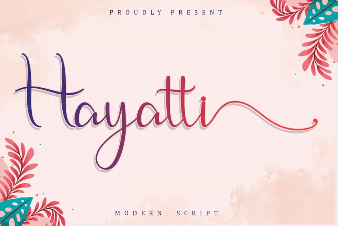 Hayatti Modern Calligraphy Script Font Image 1