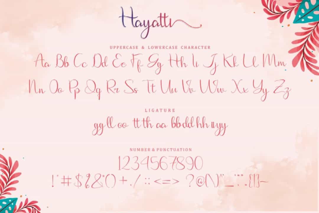 Hayatti Modern Calligraphy Script Font Image 3