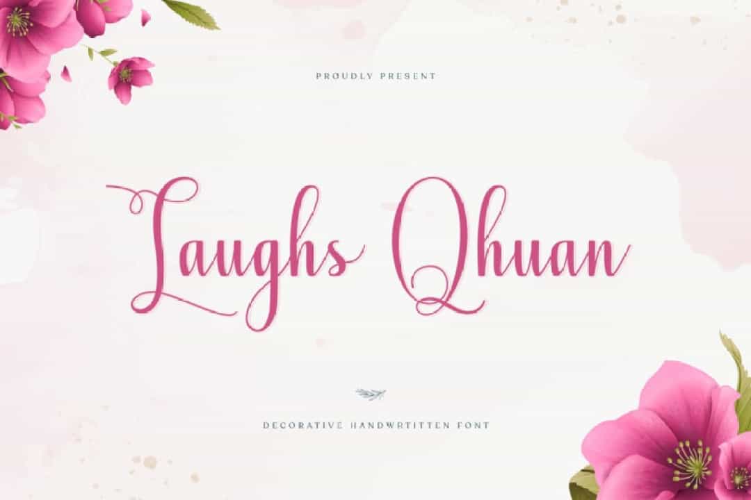 Laughs Qhuan Calligraphy Script Font Image 1