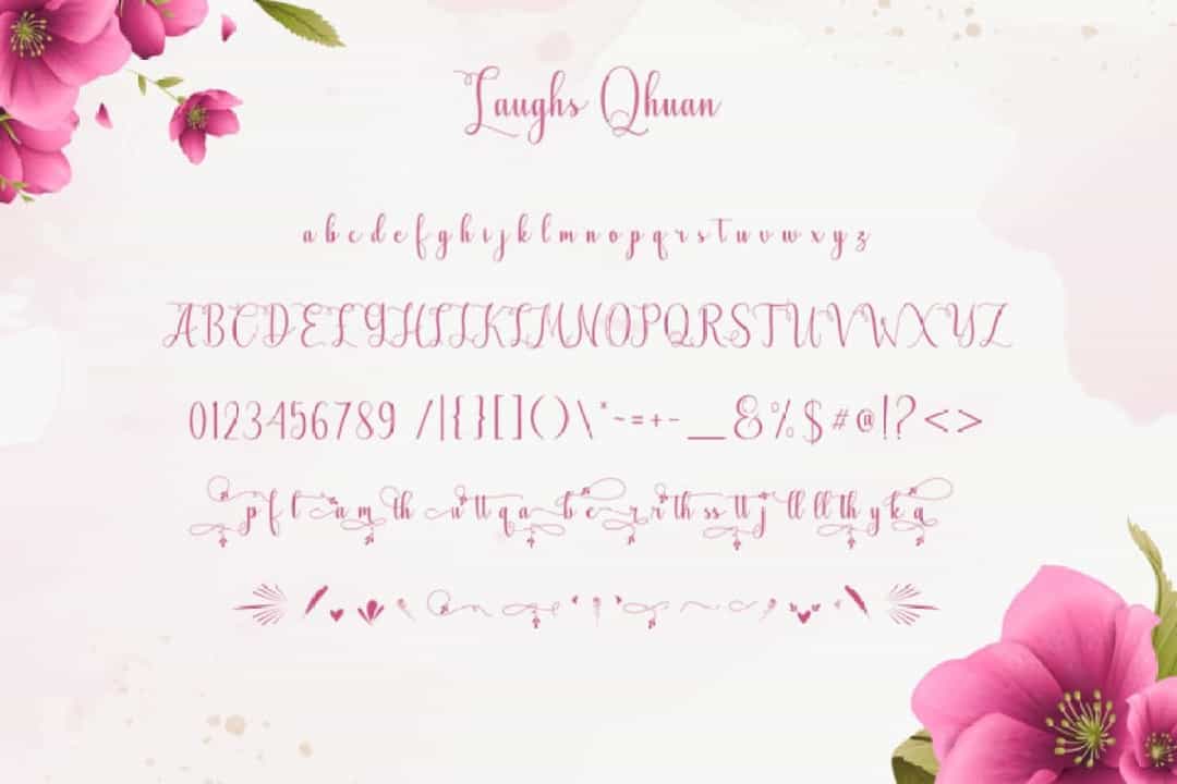 Laughs Qhuan Calligraphy Script Font Image 3