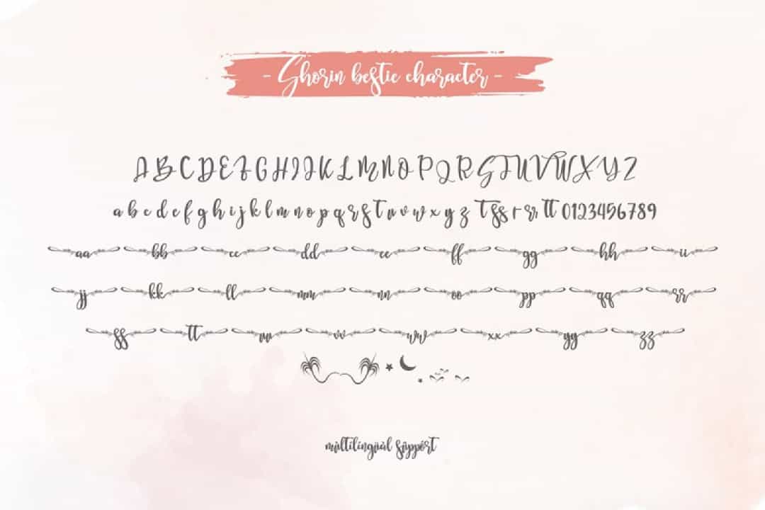 Shorin Bestie Calligraphy Script Font Image 3