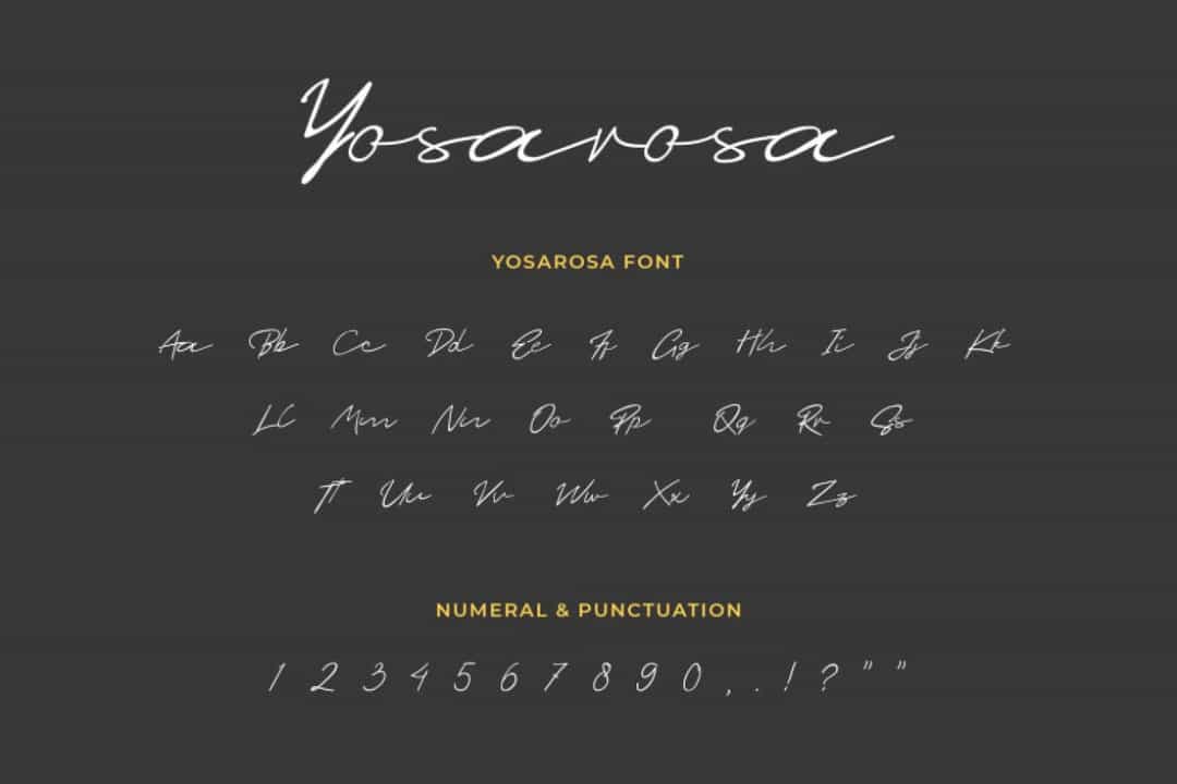 Yosarosa Special Signature Font Image 3