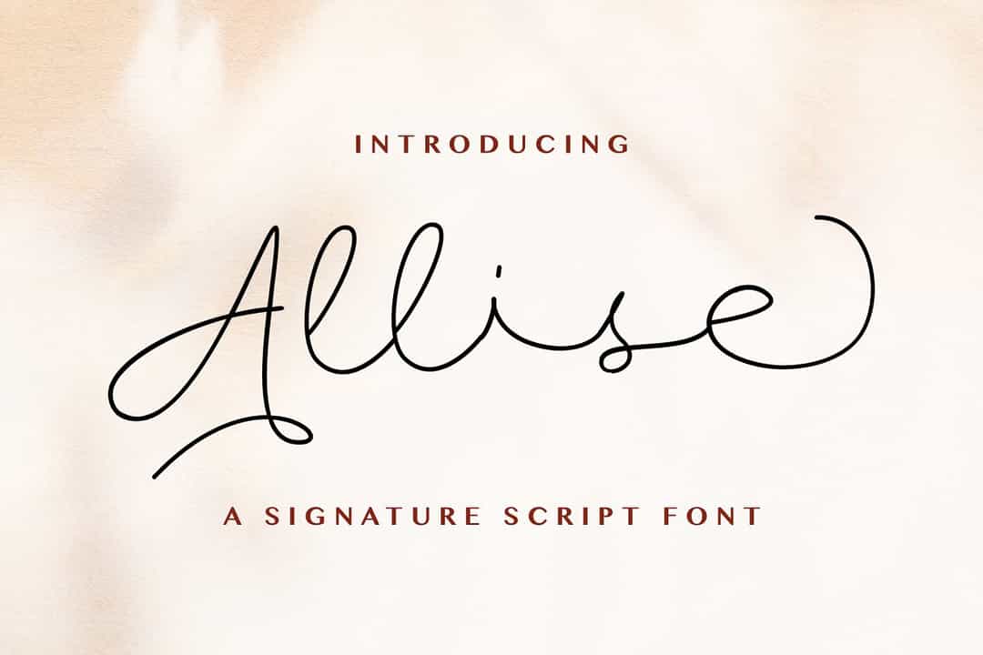 Allise Signature Script Font Image 1