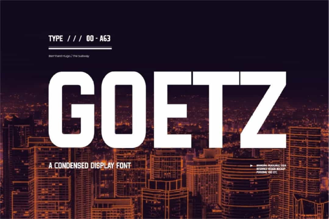 Goetz Condensed Display Font Image 1
