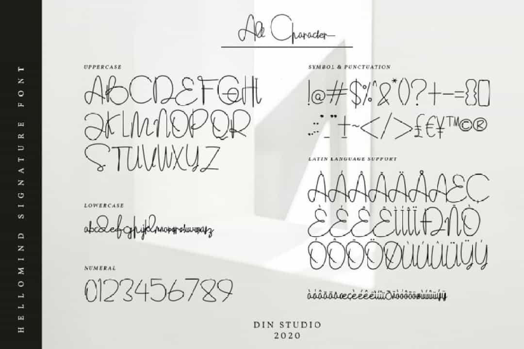 Hellomind Signature Script Font Image 3