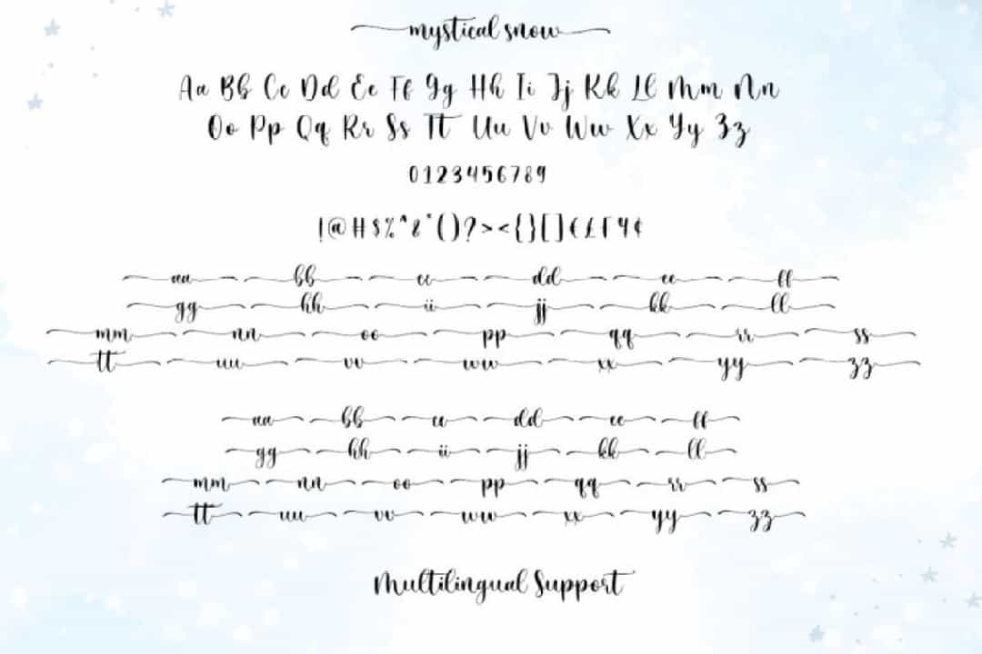 Mystical Snow Calligraphy Script Font Image 3