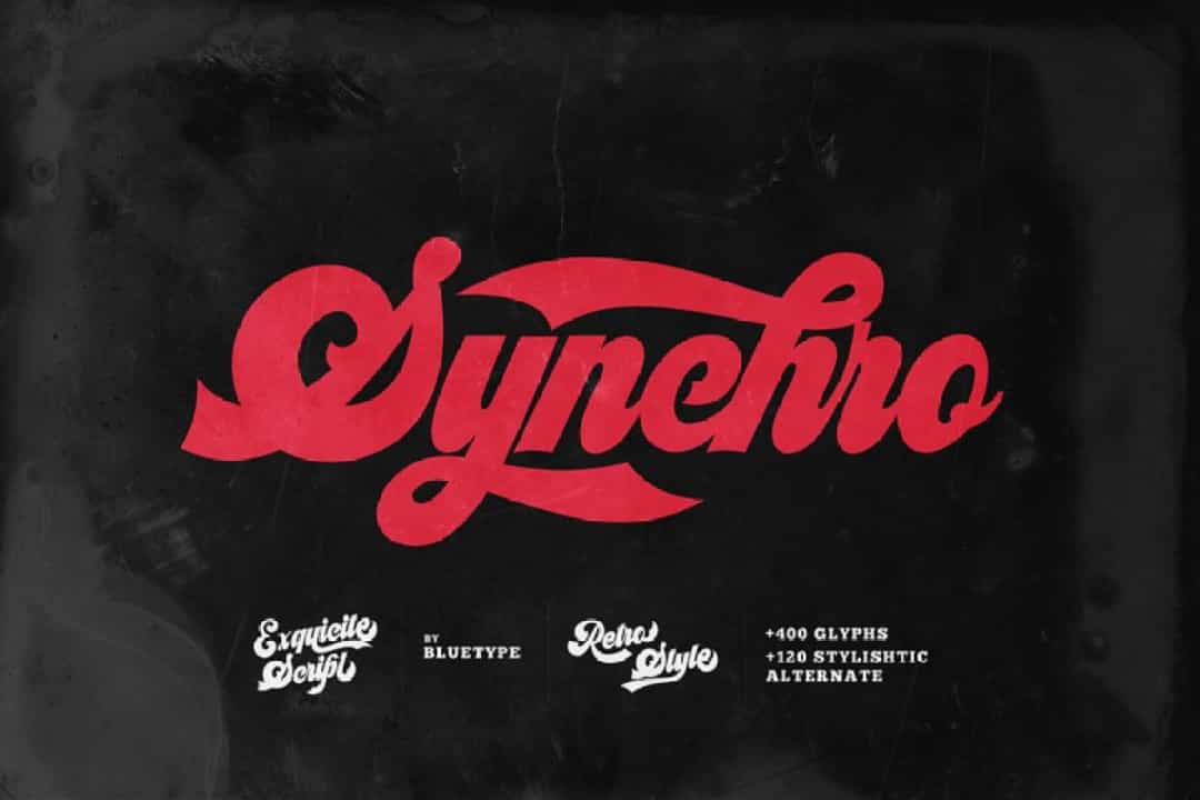 Synchro Retro Bold Script Font Image 1