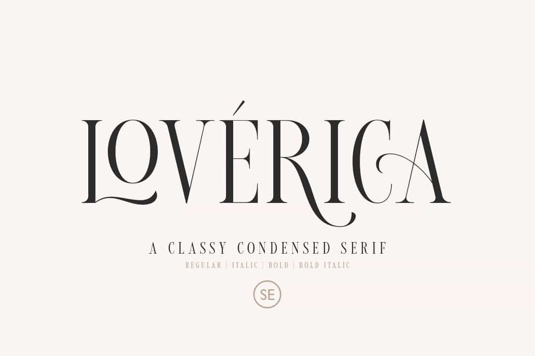 Loverica Classy Condensed Serif Font Image 1