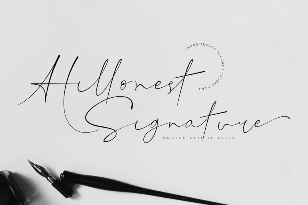 Hillonest Handwritten Signature Font Image 1