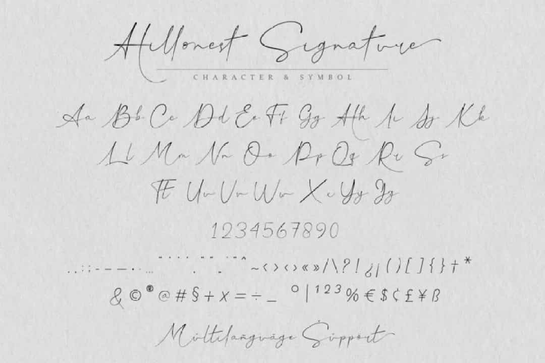 Hillonest Handwritten Signature Font Image 3