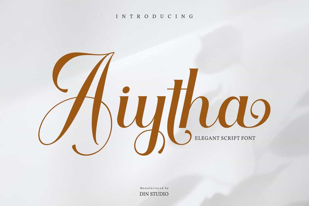 Aithya Elegant Calligraphy Script Font Image 1