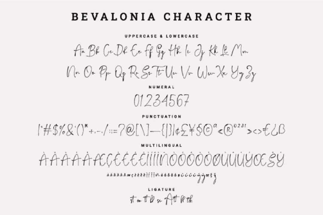 Bevalonia Font Image 3