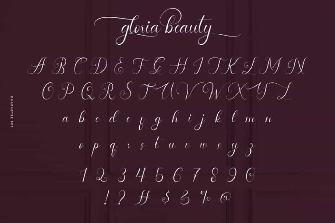 Gloria Beauty Font Image 3