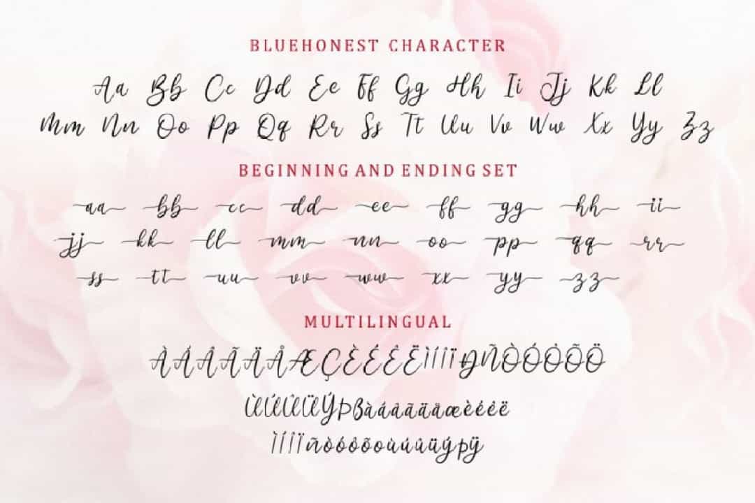 Bluehonest Font Image 3