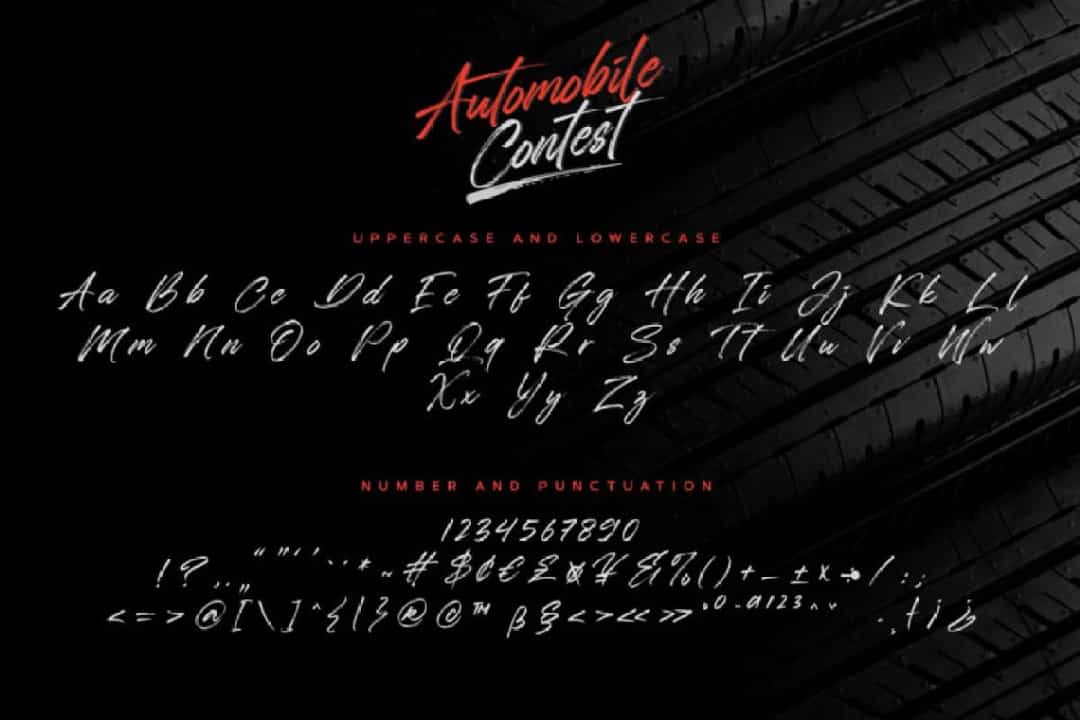 Automobile Contest Font Image 3