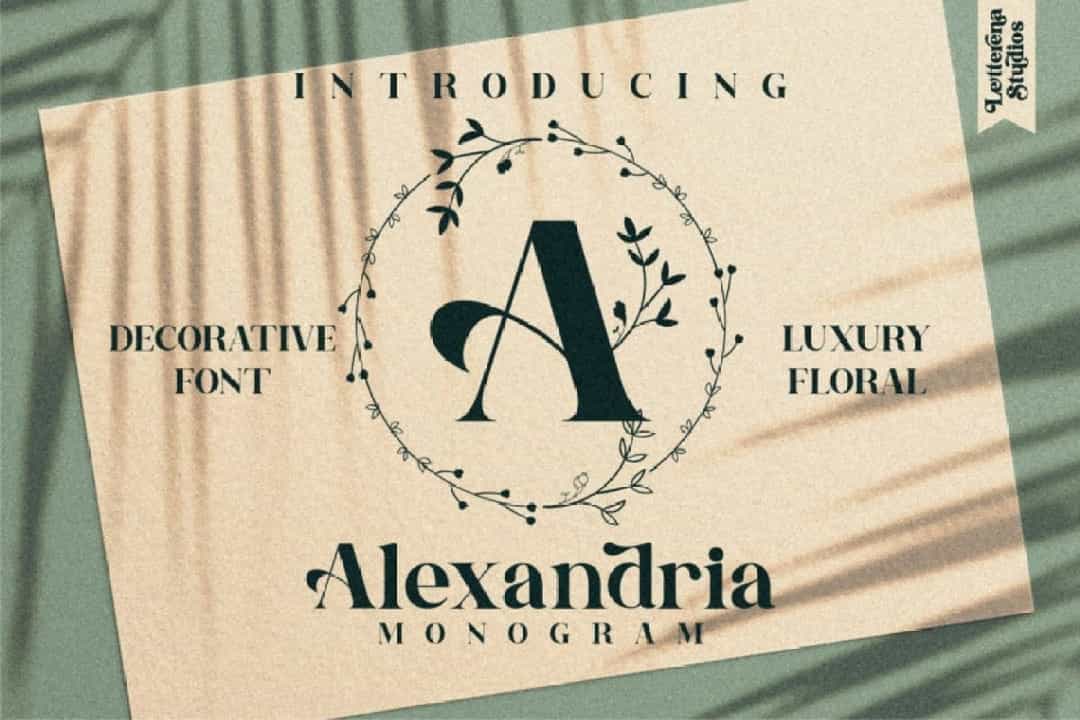 Alexandria Monogram Font Image 1