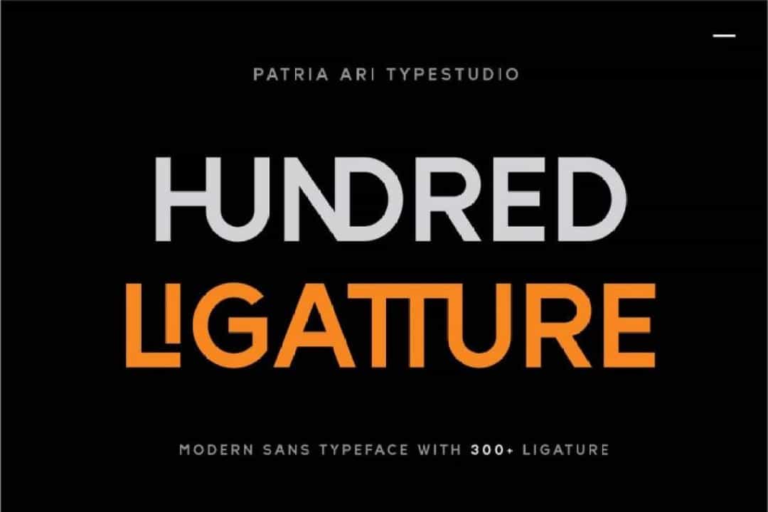 Hundred Ligatture Font Image 1