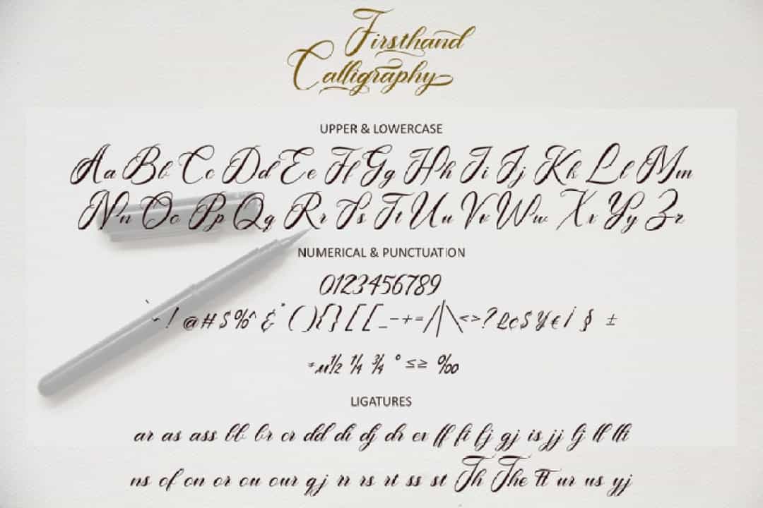 Firsthand Calligraphy Font Image 3