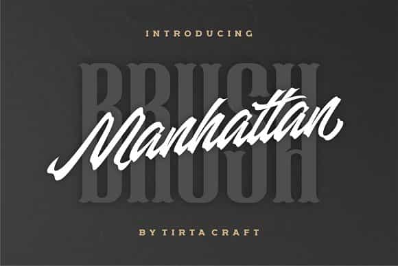 Manhattan Brush Ink Script Font Image 1