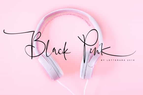 Black Pink Signature Font Image 1