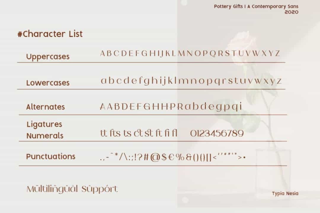 Pottery Gifts Font Image 3