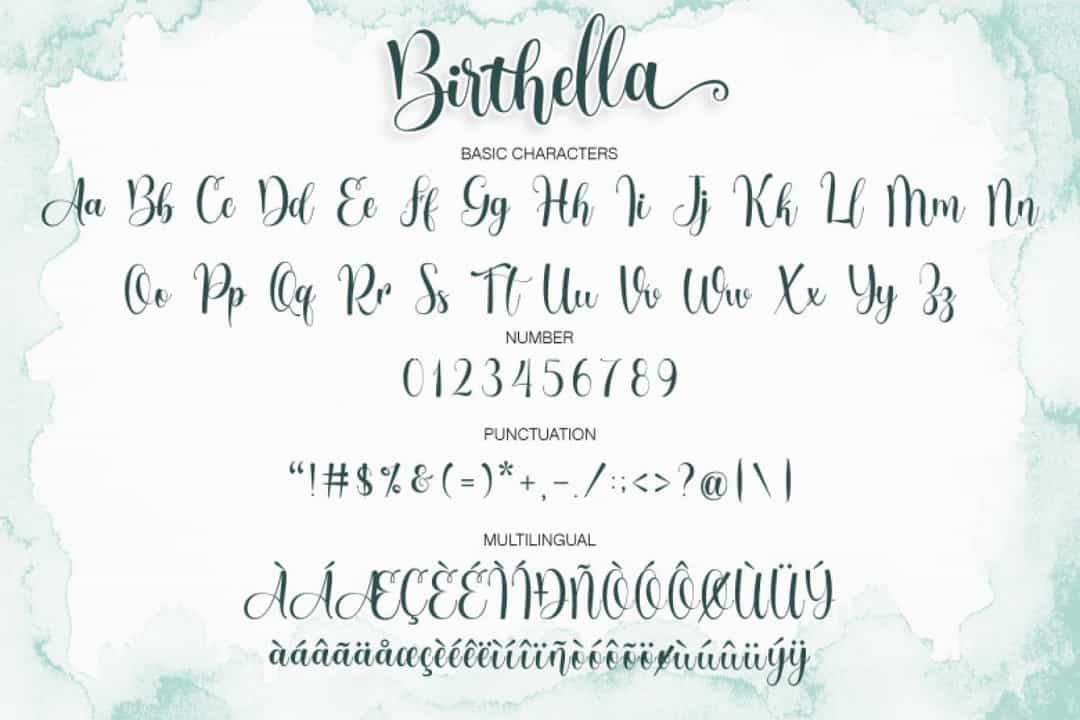 Birthella Font Image 3