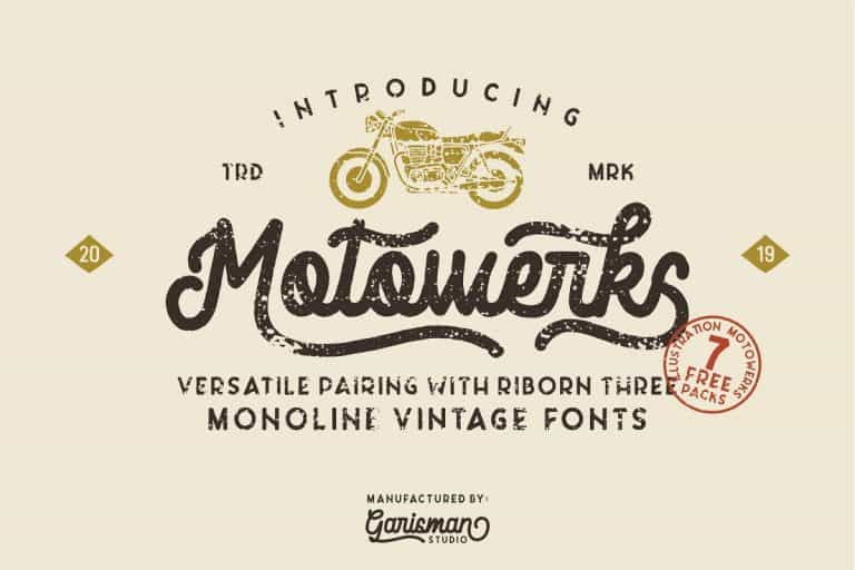 Motowerks Vintage Script Font Image 1