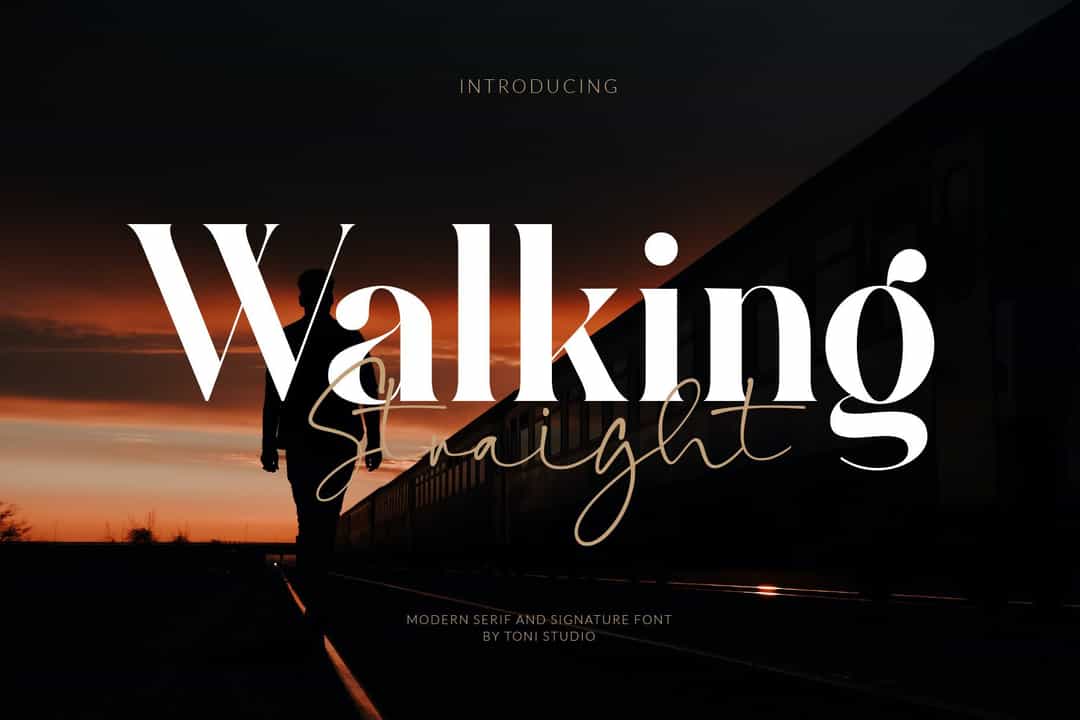 Walking Straight Font Duo Image 1