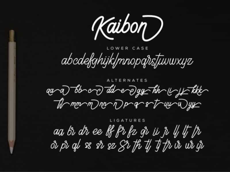 Kaibon Signature Font Image 2