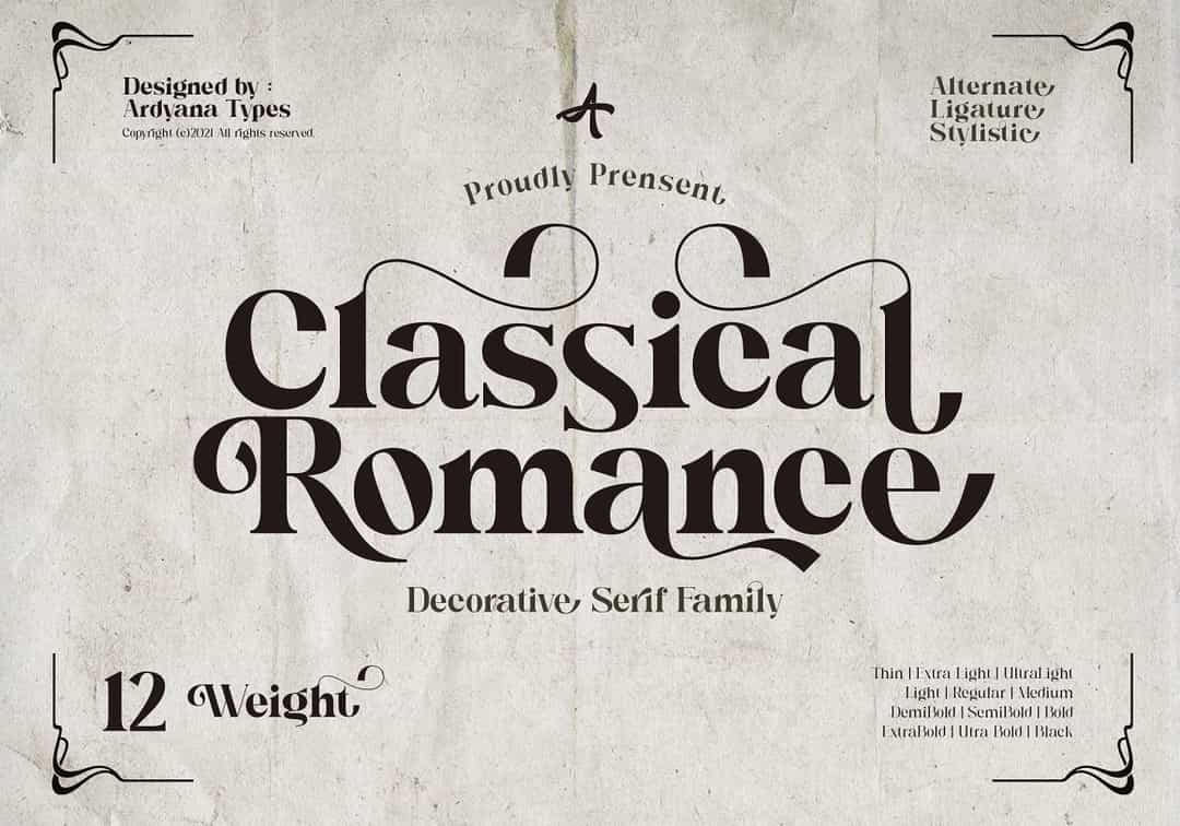 Classical Romance Font Image 1